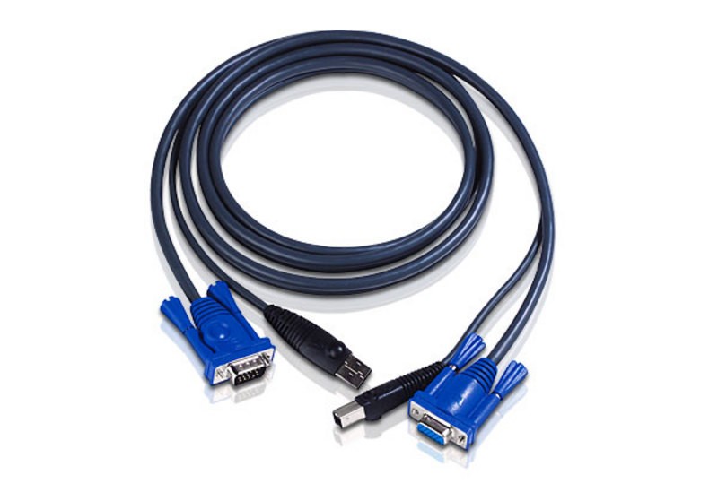 Aten (2L-5003U) - 10' SlimTech USB+VGA Cable
