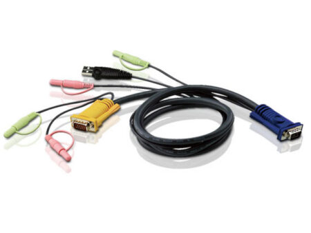 Aten (2L-5301U) - 4' USB SlimTech KVM+Audio Cable for CS1754/58/32/34