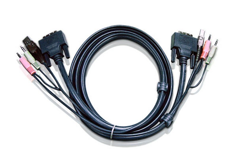 Aten (2L-7D02UI) - 6' USB DVI-I+Audio KVM Cable for CS1768, KE69xx