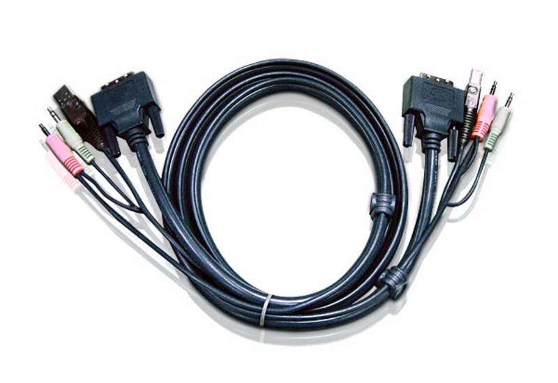Aten (2L-7D03UI) - 10' USB DVI-I+Audio KVM Cable