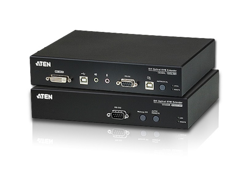 Aten (CE690) - DVI USB Optical KVM Audio Extender, Local & Remote(20km)