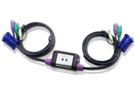 Aten (CS62A-A) - 2 Port KVM+SPK Switch ~ PS/2 Console control 2 PS/2 PCs