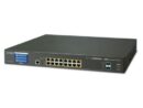 Planet (GS-5220-16P2XVR) - L2+/L4 16-Port 10/100/1000T 802.3at PoE + 2-Port 10G SFP+ Managed Switch with Color LCD Touch Screen, Hardware Layer3 IPv4/IPv6 Static Routing, W/ 48V Redundant Power (220W PoE Budget, ONVIF)