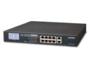Planet (GSD-1002VHP) - 8-Port 10/100/1000T 802.3at PoE + 2-Port 10/100/1000T Desktop Switch with LCD PoE Monitor (120W PoE Budget, Standard/VLAN/Extend mode)