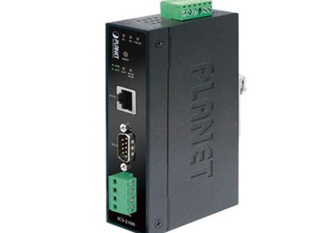 Planet (ICS-2100) - IP30 Industrial RS232/RS-422/RS485 to Ethernet (TP) Converter