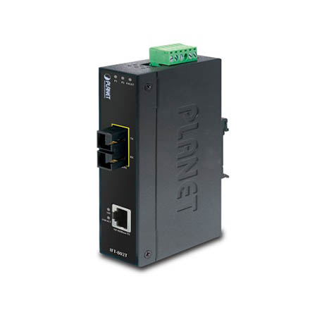 Planet (IFT-802TS15) - IP30 Slim type Industrial Fast Ethernet Media Converter SC SM-15KM (-40 to 75 degree C)