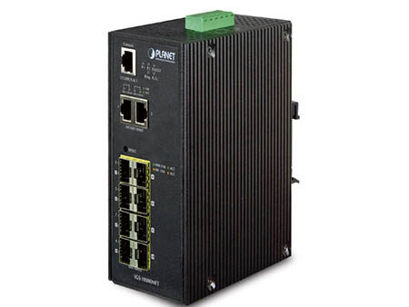 Planet (IGS-10080MFT) - IP30 Industrial 8* 100/1000F SFP + 2*10/100/1000T Full Managed Ethernet Switch (-40 to 75 degree C)