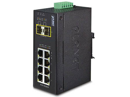 Planet (IGS-1020TF) - IP30 Industrial 8-Port 10/100/1000T + 2-Port 100/1000X SFP Ethernet Switch (-40~75 degrees C)