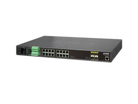 Planet (IGS-5225-16T4S) - IP30 19" Rack Mountable Industrial L2+/L4 Managed Ethernet Switch, 16*1000T + 4*100/1000X SFP ?(-40 - 75 C, AC + 2 DC, DIDO, ERPS Ring, 1588)