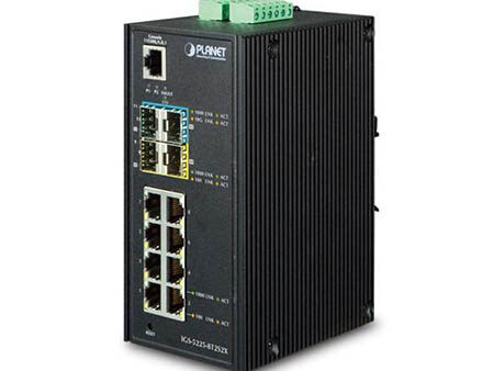 Planet (IGS-5225-8T2S2X) - IP30 Industrial L2+/L4 8-Port 1000T + 2-port 100/1000X SFP + 2-port 10G SFP+ Full Managed Switch (-40 to 75 C, dual redundant power input on 12~48VDC terminal block, DIDO)