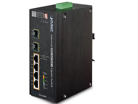 Planet (IGS-624HPT) - IP30 6-Port Gigabit Switch with 4-Port 802.3AT POE+ plus 2-port 100/1000X SFP (-40 to 75 C)