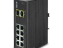 Planet (IGS-802T) - 8-Port 10/100/1000Mbps + 2 SFP Shared Industrial Gigabit Switch with Wide Operating Temperature