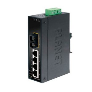 Planet (ISW-511T) - IP30 Slim Type 4-Port Industrial Ethernet Switch + 1-Port 100Base-FX(SC) (-40 - 75 C)