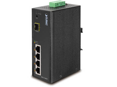 Planet (ISW-514PSF) - IP30 4-Port/TP+1-Port Fiber(SFP) Web/Smart POE Industrial Fast Ethernet Switch (-10 to 60 C)