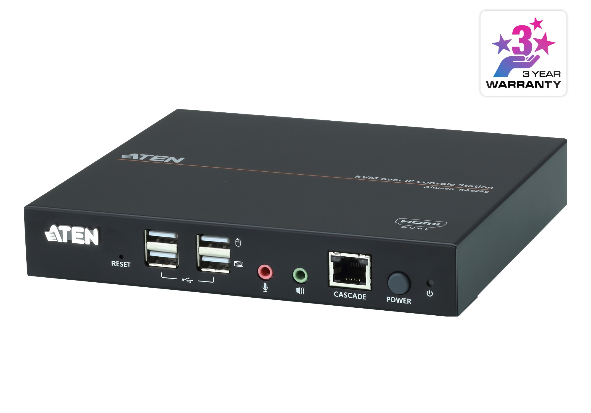 Aten (KA8288) - KVM over IP Console Station (USB HDMI + HDMI, Dual View)