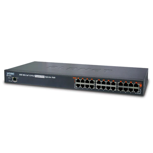 Planet (POE-1200G) - 12-Port 802.3af Gigabit Power over Ethernet Injector Hub (full power - 200W)