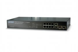 Planet (SGSD-1022P) - Managed 8-port 802.3af PoE 100M Switch + 2 Gigabit combo (110W)