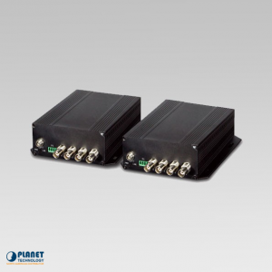 Planet (VF-402-KIT) - 4-Channel Video over Fiber(FC) converter up to 20KM, a pair include Tx & Rx in package
