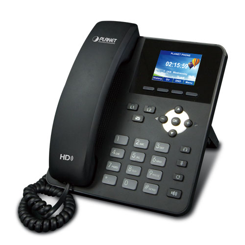 Planet (VIP-1120PT) - High Definition Color POE IP Phone: (2.4-inch Color LCD,?G.722 HD Voice, 2 SIP Lines, Multi-Language, 3-way Conferencing, Caller ID, DND, PoE, QoS, VPN, VLAN, STUN, Auto Provision, TR069)